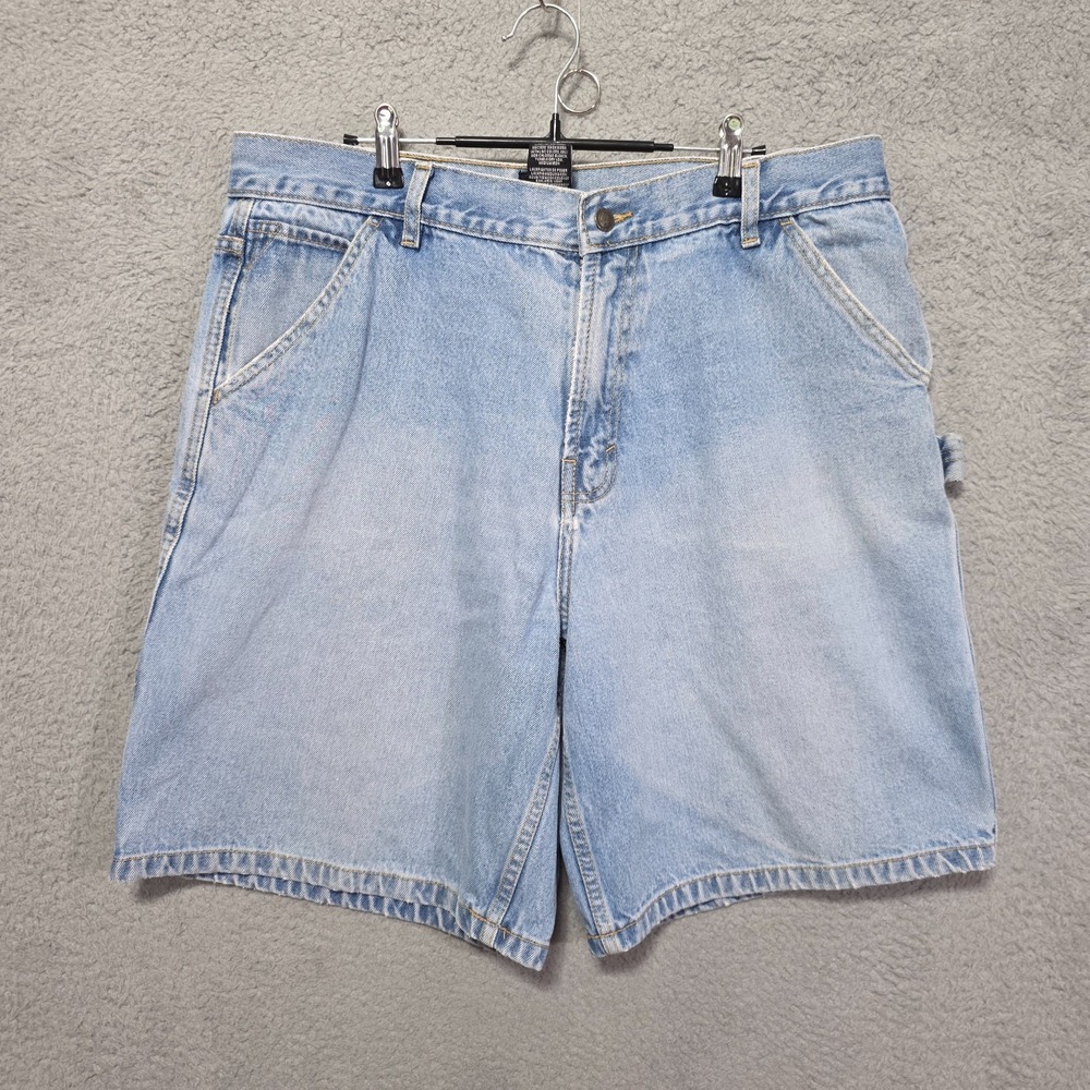 Beverly Hills Polo Club Mens Denim Light wash Carpenter Shorts Jorts Sz 38 Vtg